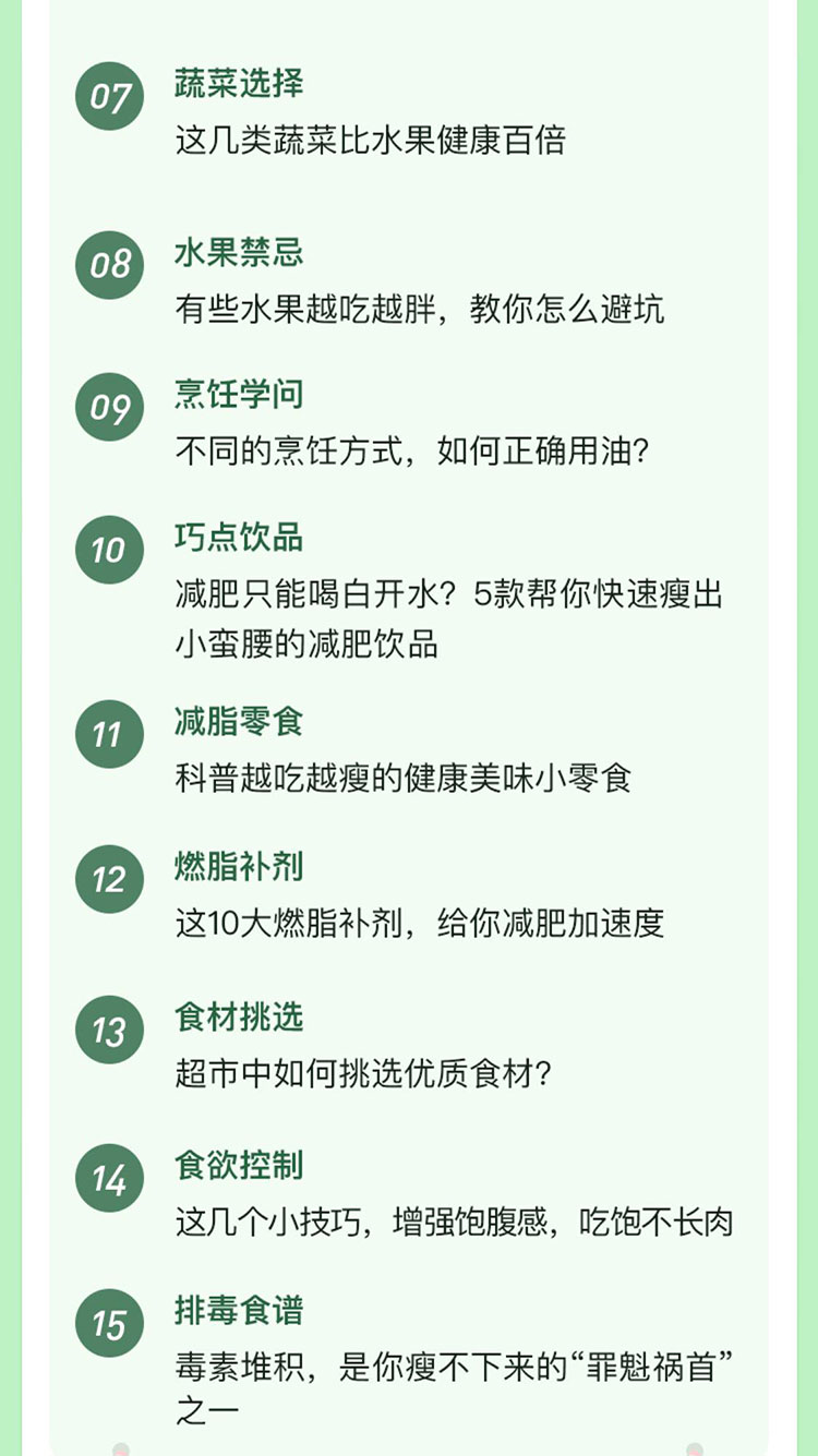 21节懒人吃瘦课。不节食不运动，一个月轻松吃瘦10斤！